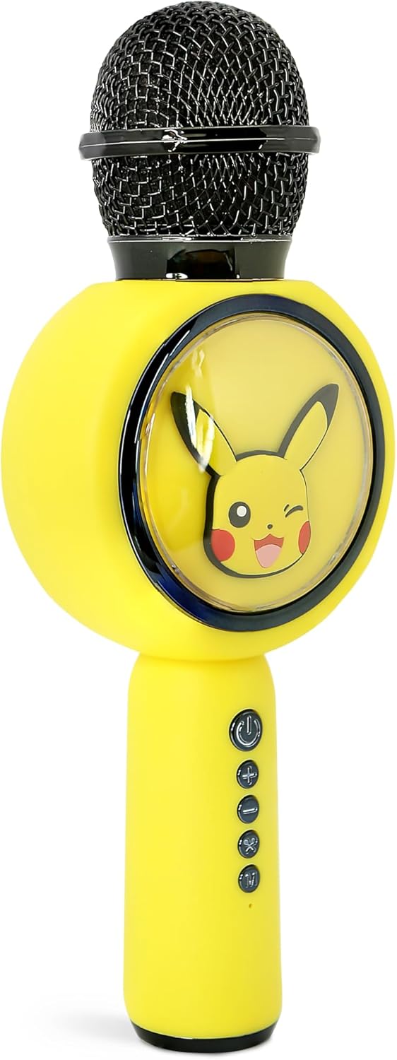 OTL Technologies Pokémon Pikachu Karaoke-Mikrofon mit kabellosem Lautsprecher und LED-Leuchten