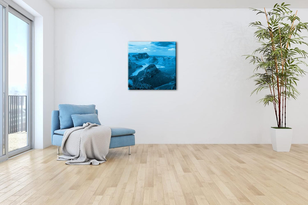 deyoli Traumhafter Küstenlandschaft in Afrika Format: 70x70 Effekt: Monocrome Blau als Leinwand, Mot