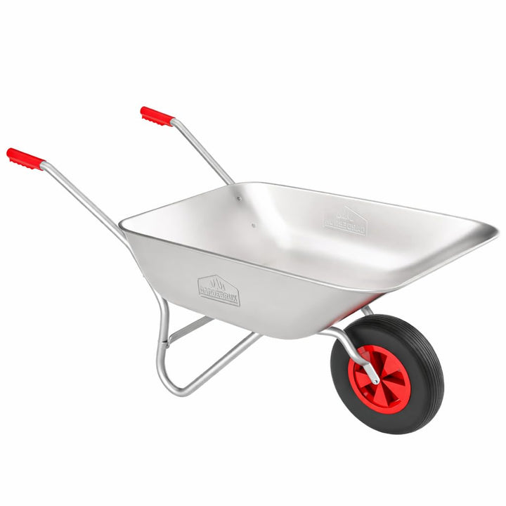 GARDEBRUK® Schubkarre Scheibtruhe Bauschubkarre 80L verzinkt leicht 80kg Belastbarkeit Gummigriffe G