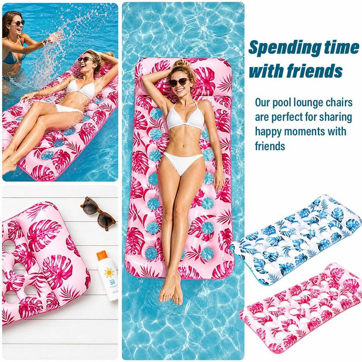 2 Packungen Aufblasbarer Pool Schwimmt Luftmatratze, Pool Sonnenliegebett Flösse, Schwimmbad Schwimm