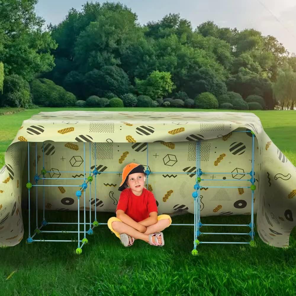 140Pcs DIY Konstruktionsspielzeug ab 5, Kinder Outdoor Spielzeug, Höhle Bauen, Bauspielzeug, Indoor