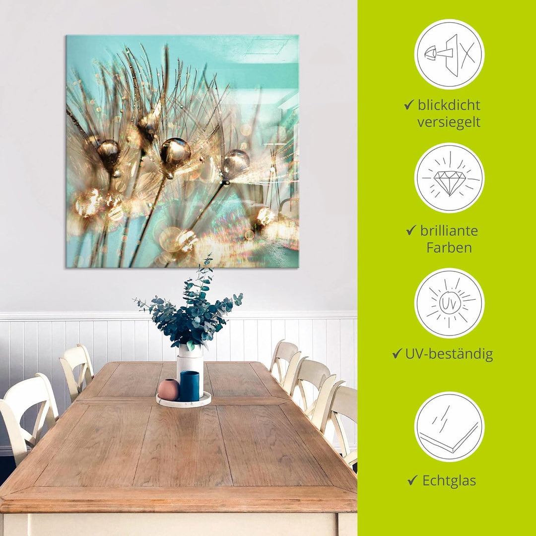 ARTland Glasbilder Wandbild Glas Bild einteilig 50 x 50 cm Quadratisch Innere Ruhe Wellness Pflanzen