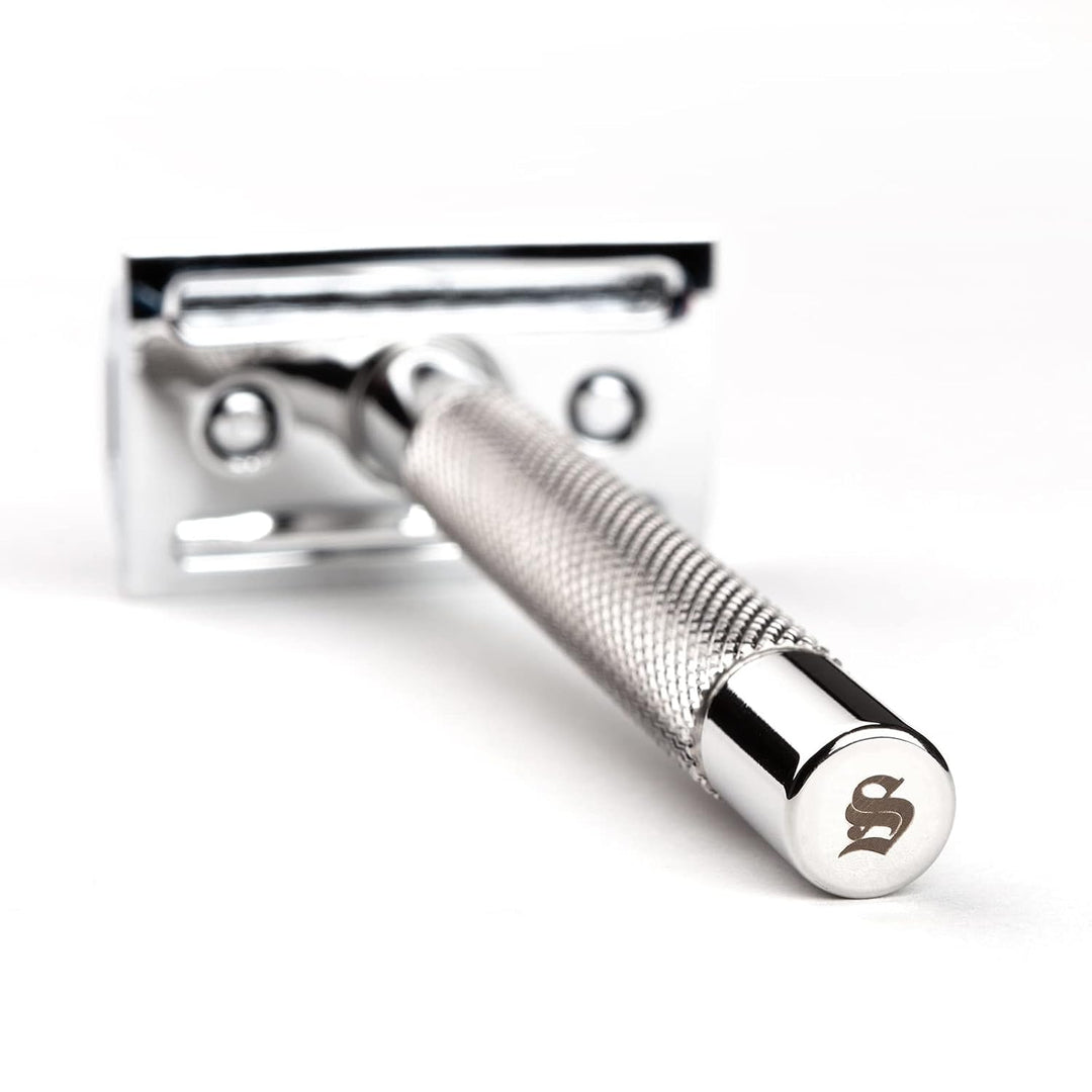 NEU: Störtebekker® Premium Rasierhobel Solingen mit Stahlgriff - inkl. Rasurguide [10 Störtebekker K