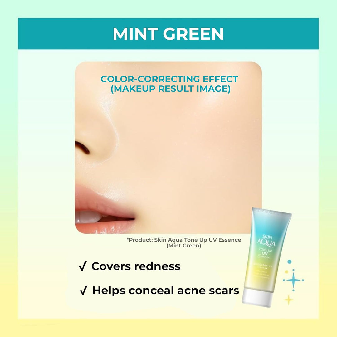 Skin Aqua Rohto Sunscreen Tone Up UV Essence 80g SPF50+/PA++++- Mint Green