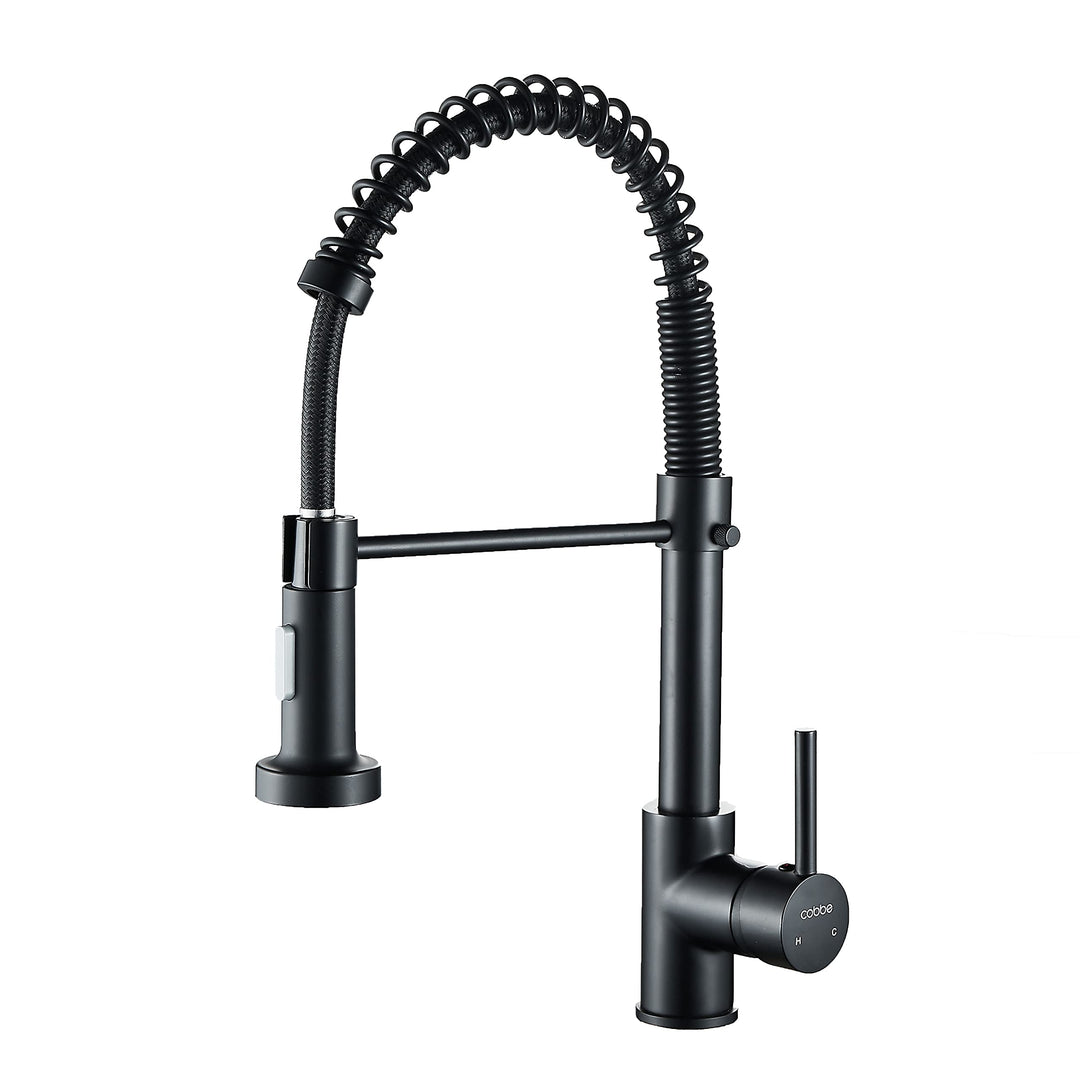 Cobbe Wasserhahn Küche, Spring Küchenarmatur mit Pull Down Sprüher Brause, 2 Sprühfunktionen, 360° D