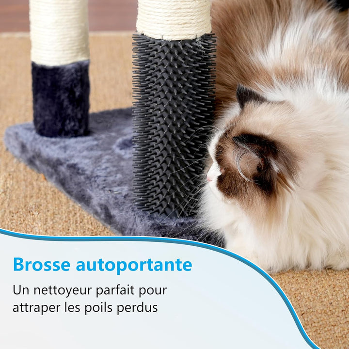 Hey-brother Kratzbaum, 188 cm Katzenbaum, XXL Kletterbaum mit 2 gross Plattform, 3 Höhlen, 2 Korb, P