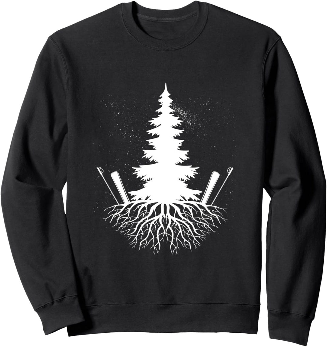 Baum Ski Skifahrer Schnee Skiurlaub Sportler Skipiste Sport Sweatshirt