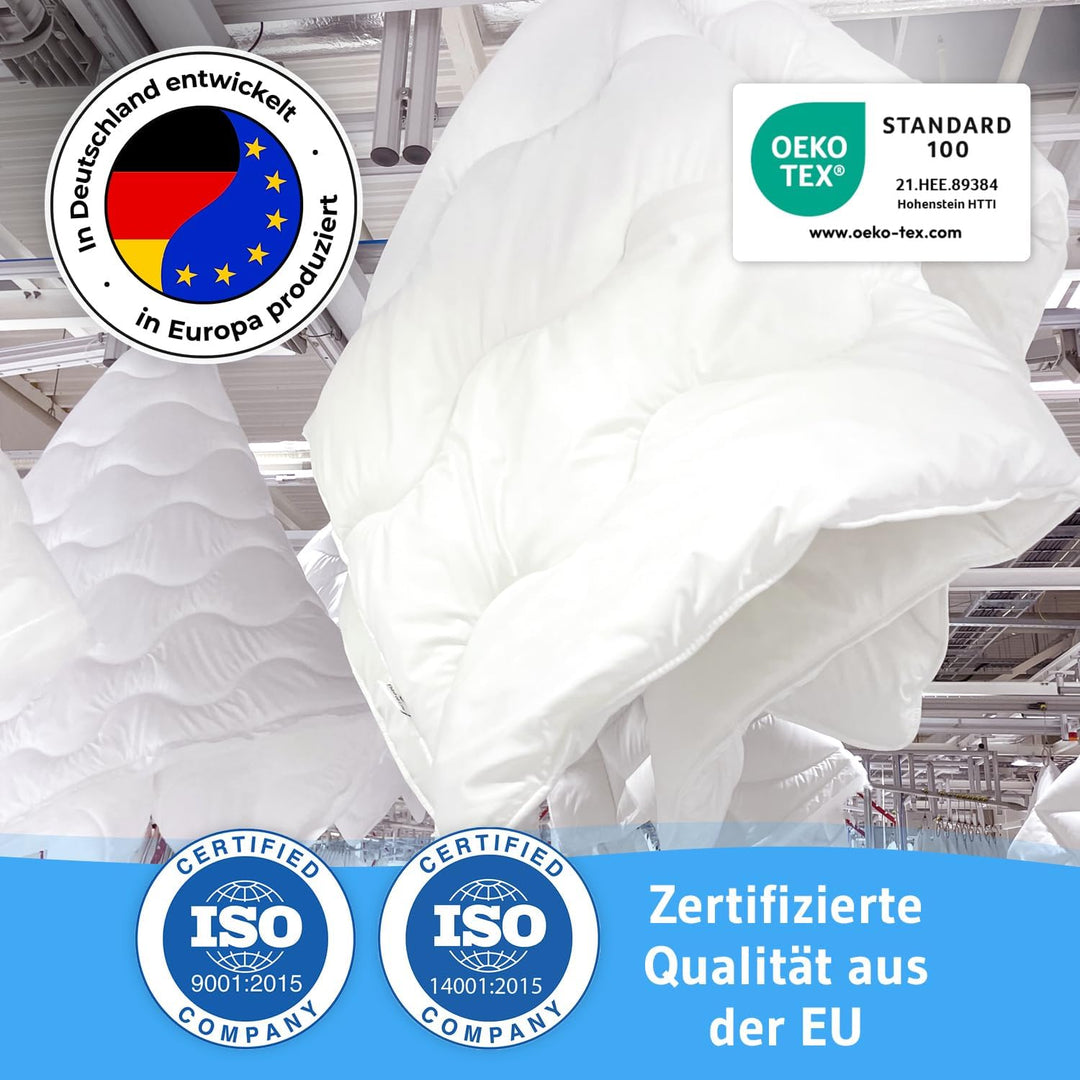 Bettdecke 155x220 Verda | 100% recycelt | Nachhaltige und warme Winterdecke | Thermoregulierende Ste