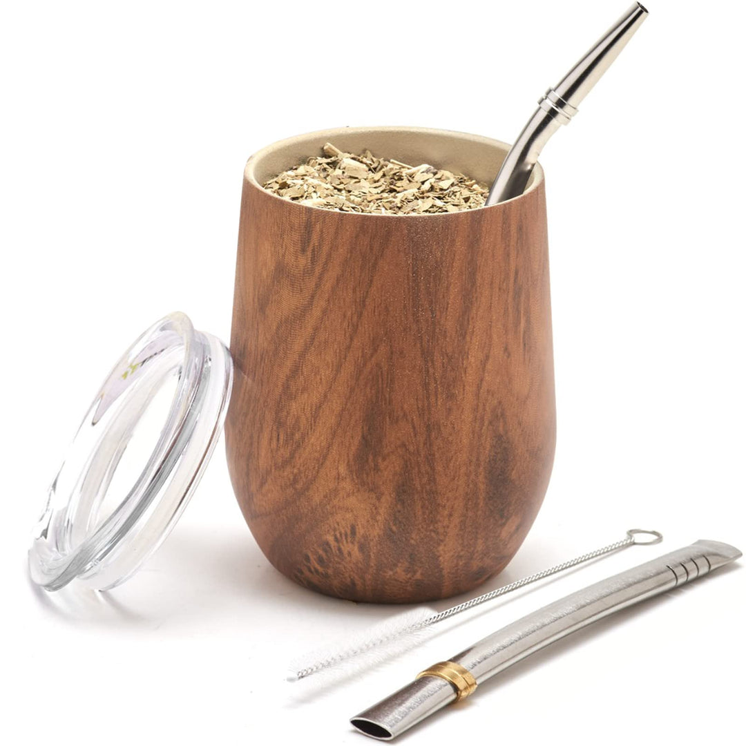 balibetov - Neu - Modernes Yerba Mate Gourd Set (Mate Tasse) - Doppelwandiger 18/8 Edelstahl Enthält