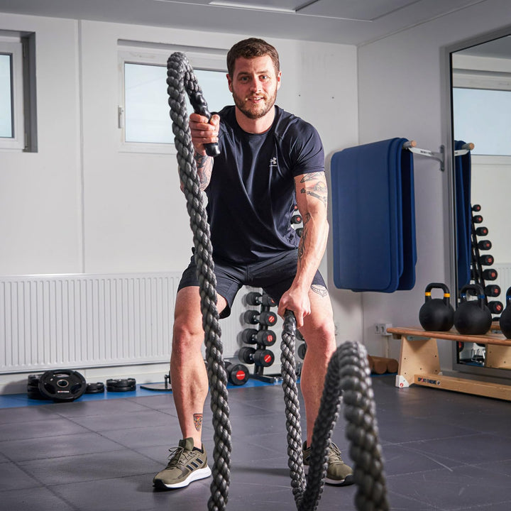 Sport-Thieme Battle Rope | Hochwertiges Trainingsseil, Schwungseil für Indoor, Outdoor | Mit oder oh