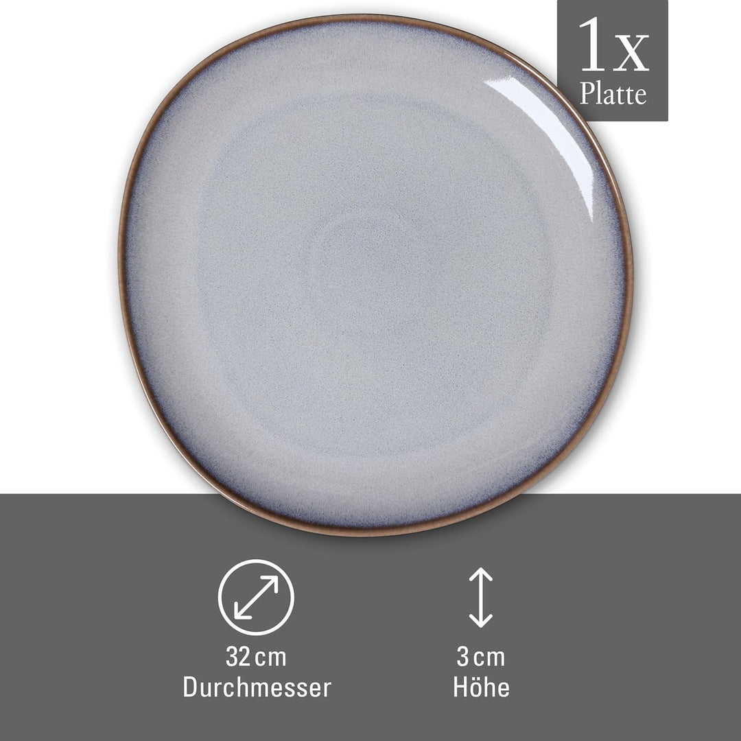like. by Villeroy & Boch – Lave beige Servierplatte 32x31,5x3 cm, Servierplatte beige, Steingut, mik