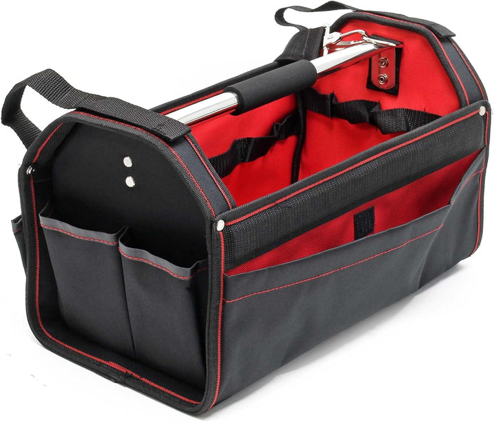Wiltec Werkzeugtasche Grösse L 33x18,5x25 cm, Werkzeugbeutel mit verstellbarem Schultergurt und Trag