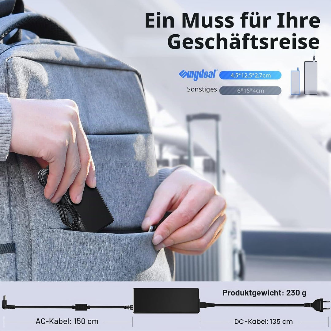 SUNYDEAL 90W Universal Netzteil Laptop Ladekabel Ladegerät für HP Lenovo ASUS Acer Dell Samsung Medi
