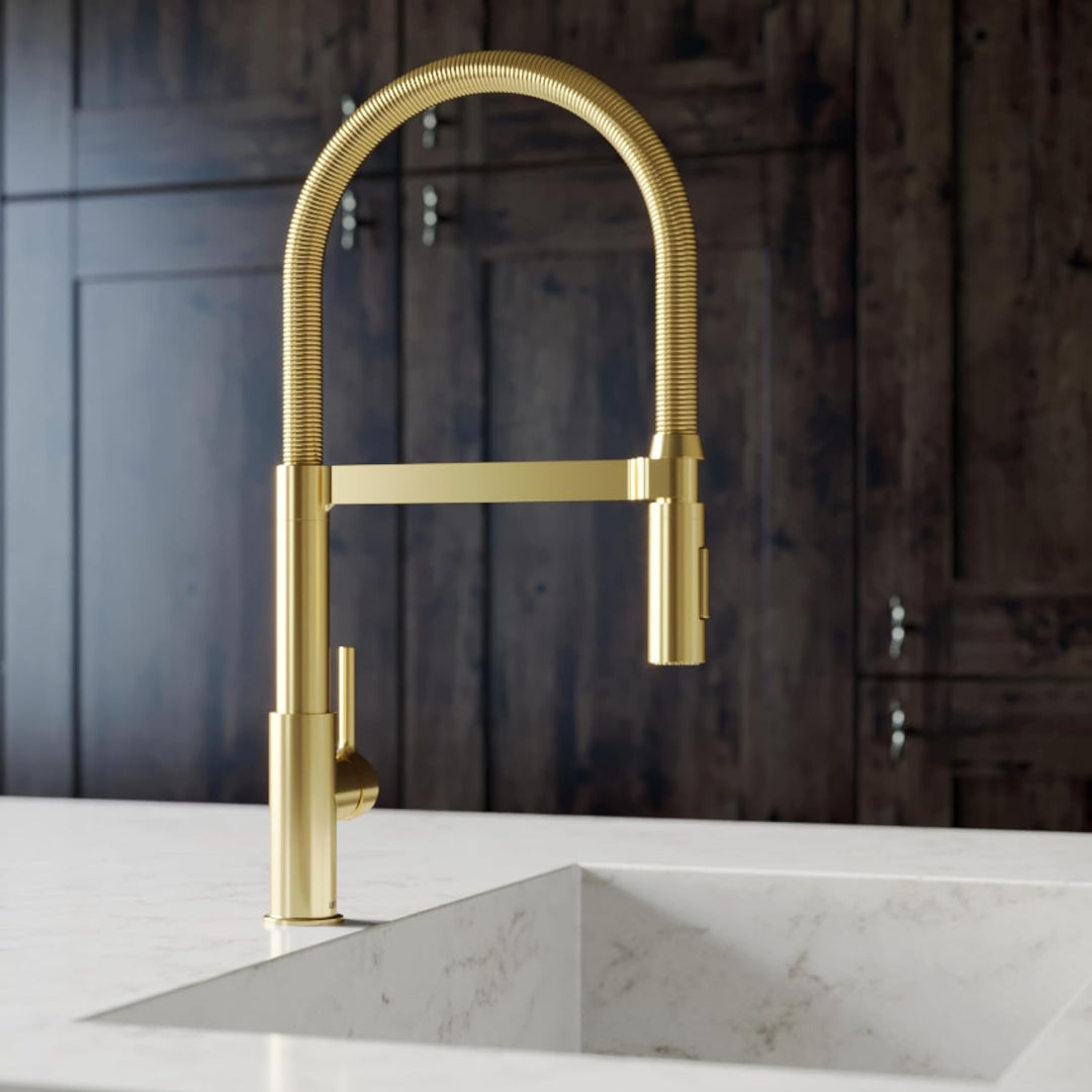 Lenz Küchenarmatur ALUNA in Gold - flexible Geschirrbrause mit 2 Strahlarten - Anti-Fingerabdruck Ob