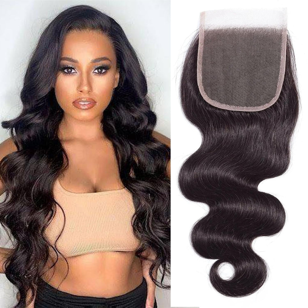Huarisi 4x4 Closure Human Hair 20 Inch Free Part Lace Closures 12a Grade Brazilian Body Wave Virgin