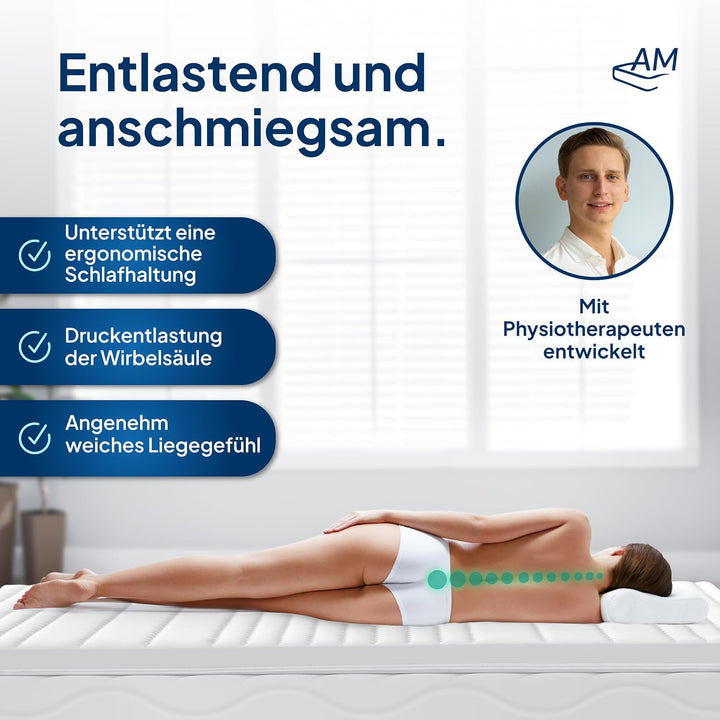 8 cm hoch - Premium Plus Gelschaum-Topper 150x220cm mit RG 50 - Hochwertiger Lyocell-Bezug - Antirut