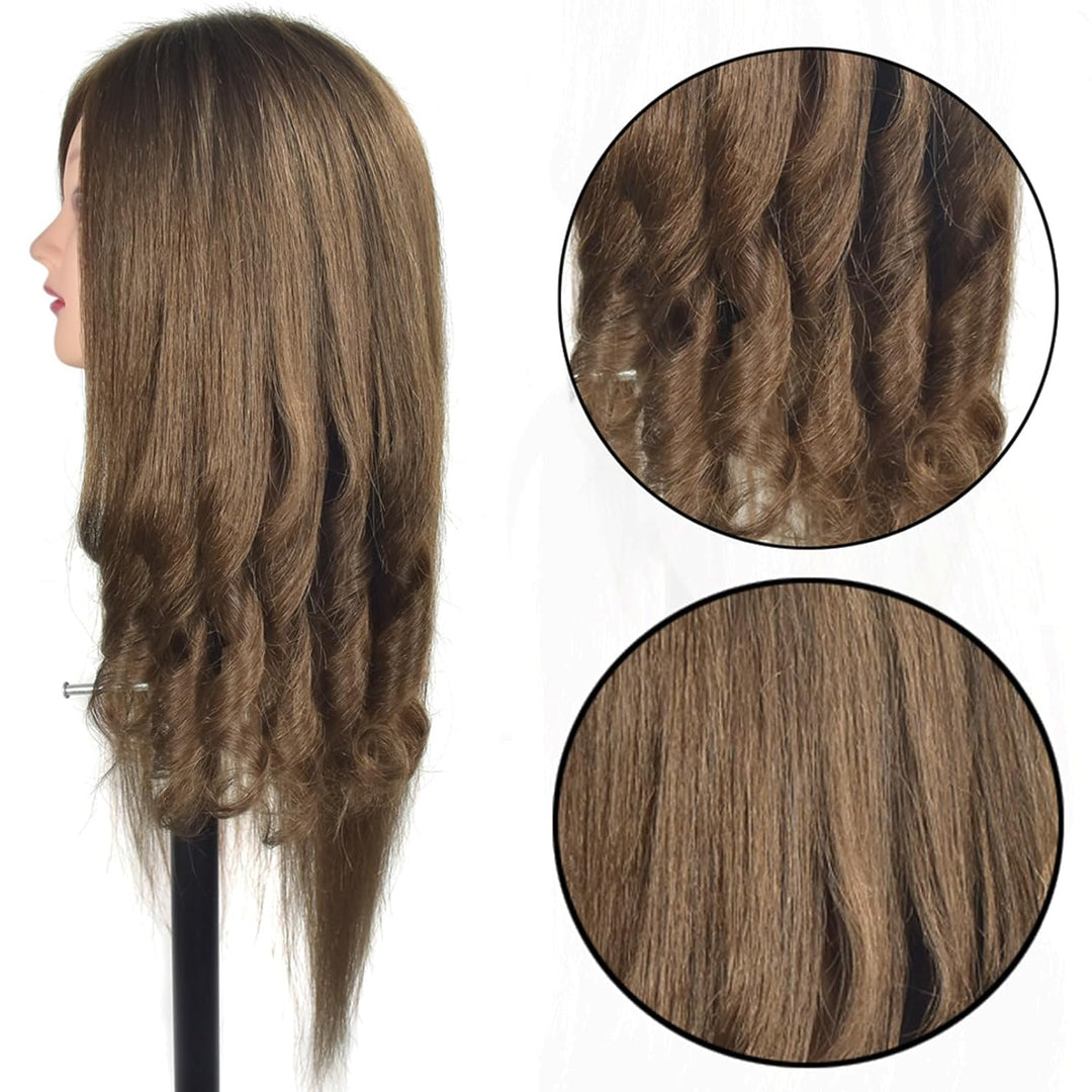 Schaufensterpuppe Kopf 20„-22“ Weiblich 85% Echthaar Friseur Kosmetologie Schaufensterpuppe Schaufen