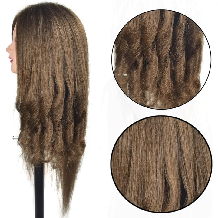 Schaufensterpuppe Kopf 20„-22“ Weiblich 85% Echthaar Friseur Kosmetologie Schaufensterpuppe Schaufen