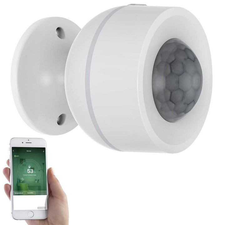 Luminea Home Control Temperatursensor WLAN: 3in1-WLAN-PIR-Bewegungsmelder, Temperatur- & Luftfeuchti