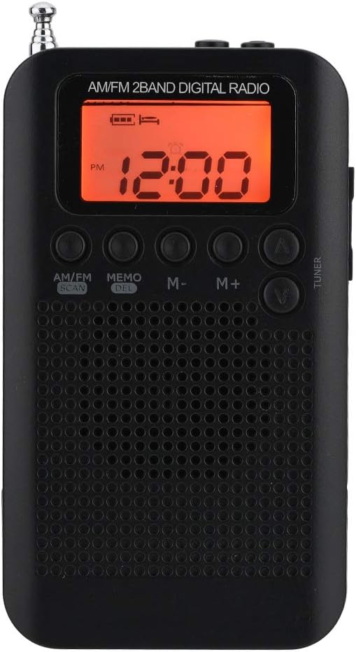 Tragbares Digitales AM FM Radio 2 Band Stereo Taschenradio mit ICD-Bildschirm, Kopfhörer