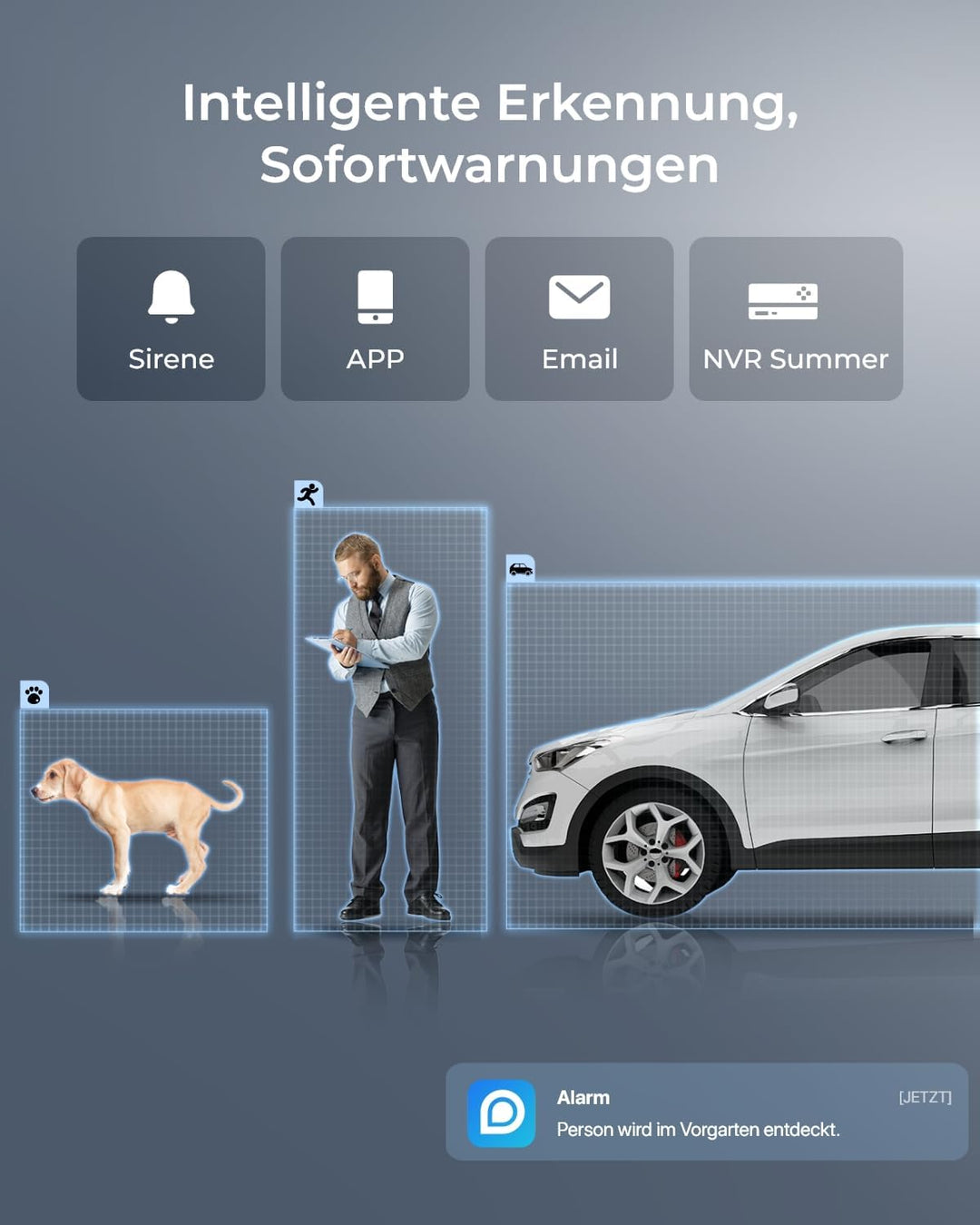 Reolink 4K Wi-Fi 6 Überwachungskamera Set mit IK10 Vandalismusschutz, Farbnachtsicht, 12CH NVR mit 2
