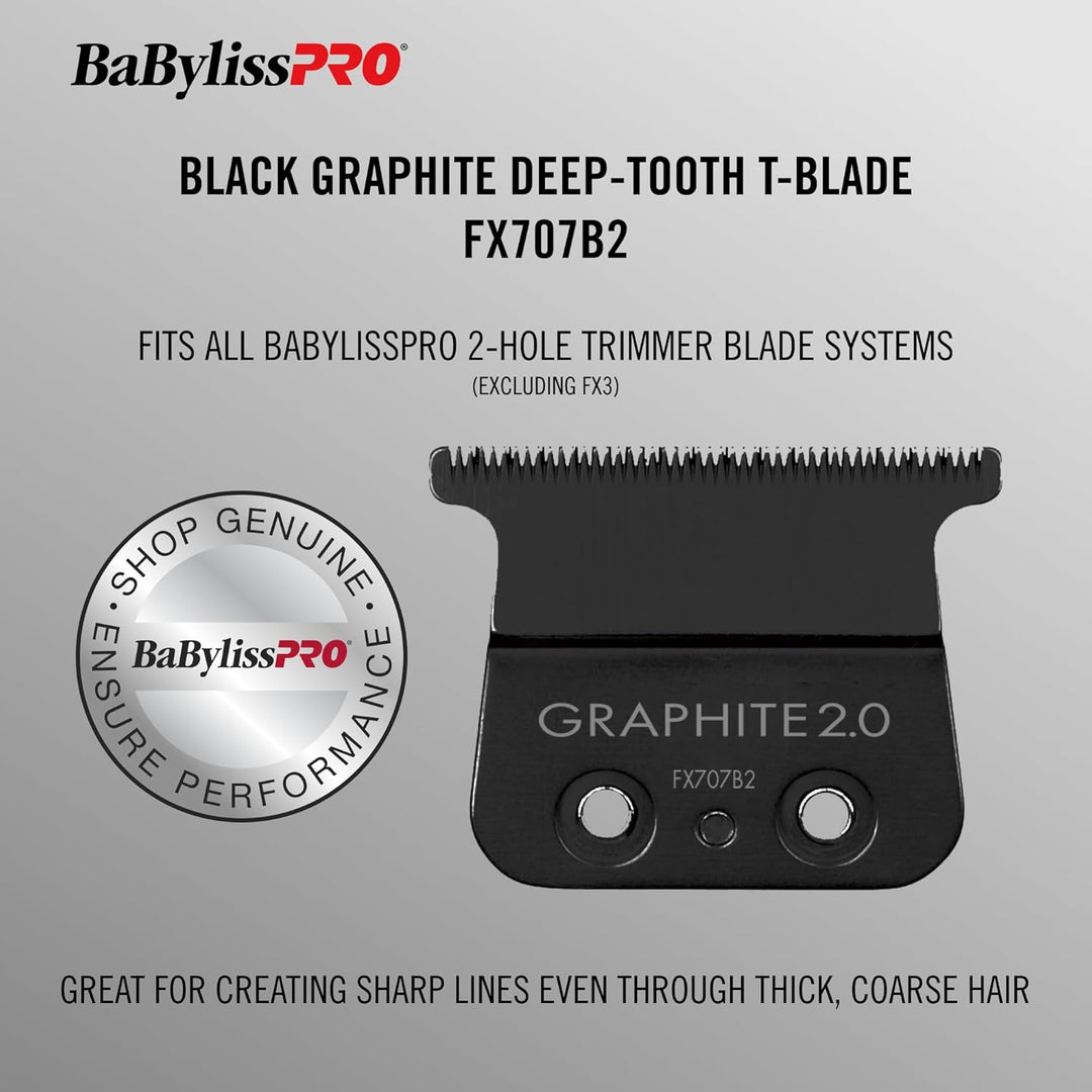 BaBylissPRO Replacement T-Blade Deep Tooth - FX707B2 Graphite For Men 1 Pc Blade