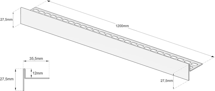 Aquabad Edelstahl Gefälleprofil Clive für begehbare Dusche in Schwarzmatt 120cm, gerade, Kantenhöhe
