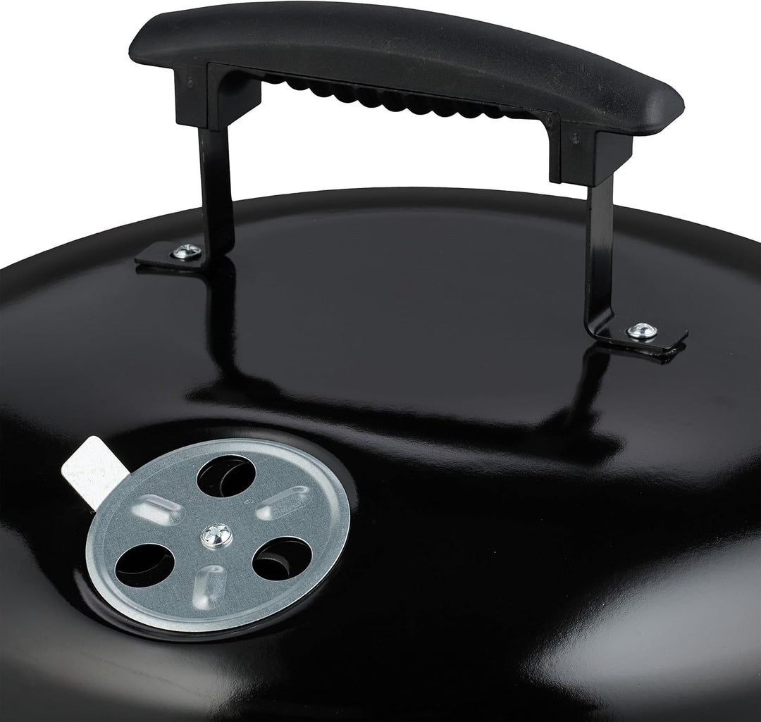 Relaxdays Kugelgrill, tragbar, Ø 37 cm, Picknickgrill für Garten & Park, Holzkohlegrill mit Deckel,