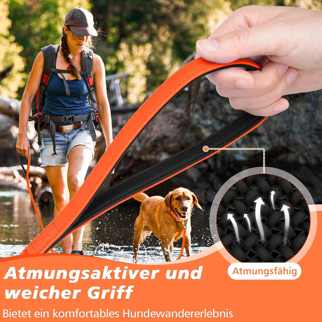 X XBEN Wasserdicht Schleppleine für Hunde, 20M Gummierte Schleppleine mit Abschliessbarer Karabine,
