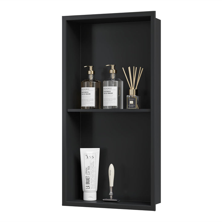 Neodrain Wandnische Dusche Edelstahl Duschnische Doppelregal Wandnische Schwarz Lagerung für Badezim