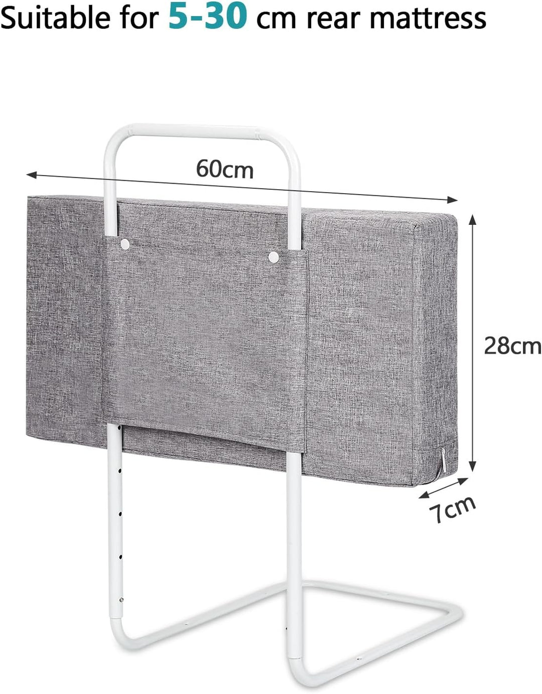 2xBettgitter für Kinder 60 * 28cm, Bettschutzgitter 5-Loch Höhenverstellbar, Rausfallschutz Bett, Ki