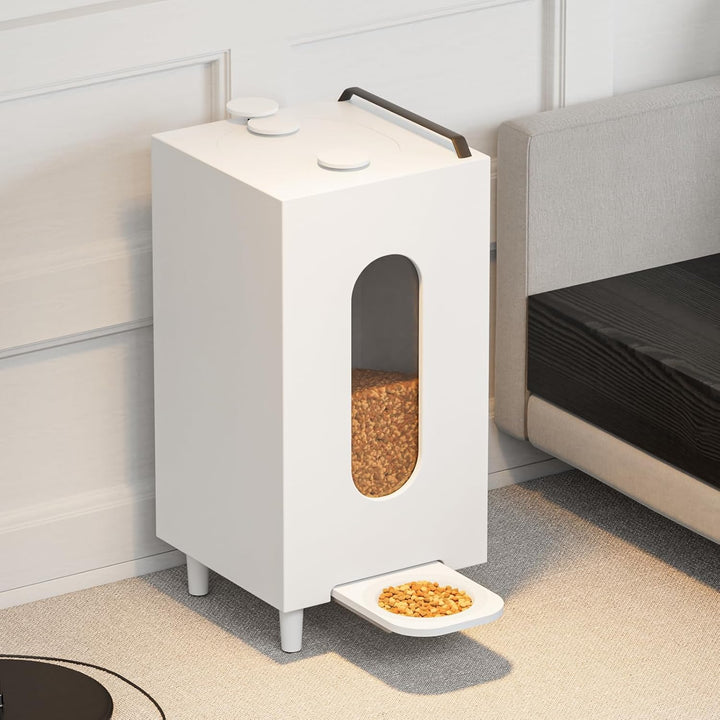 Trockenfutterspender 20L für Katzen Hunde Futterspender Futterautomat mit Schale Tiere 60 x 30 x 30