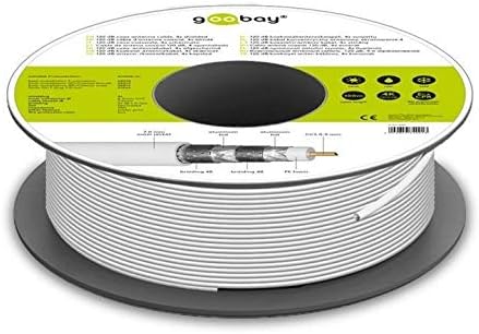 Goobay 74021 SAT Koaxialkabel Satellitenkabel 120 dB / Antennenkabel 100m / 4fach geschirmt / Kabelf
