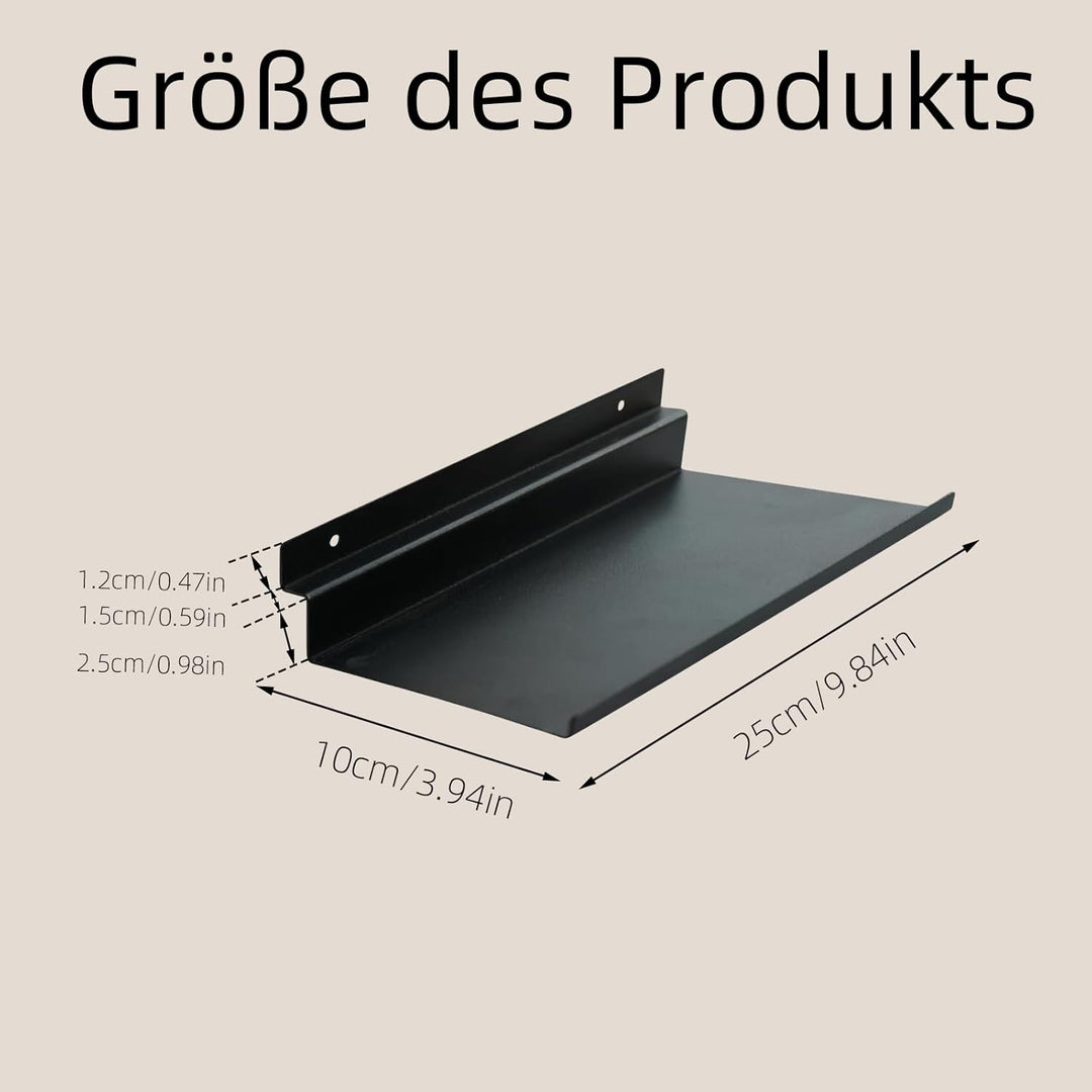 Regal für Akustikpaneele, 25×10cm Slatwall Regale Metall Schwebende Wandregale Akustikpaneele Ablage