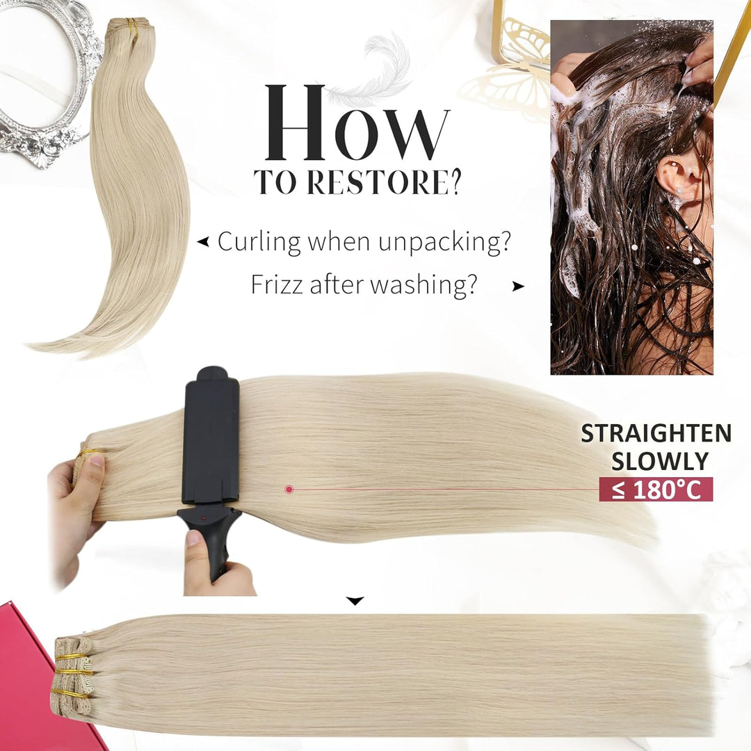 Moresoo Blond Clip Extensions Echthaar Güstig Extensions Echthaar Clip Blond Remy Clip in Extensions