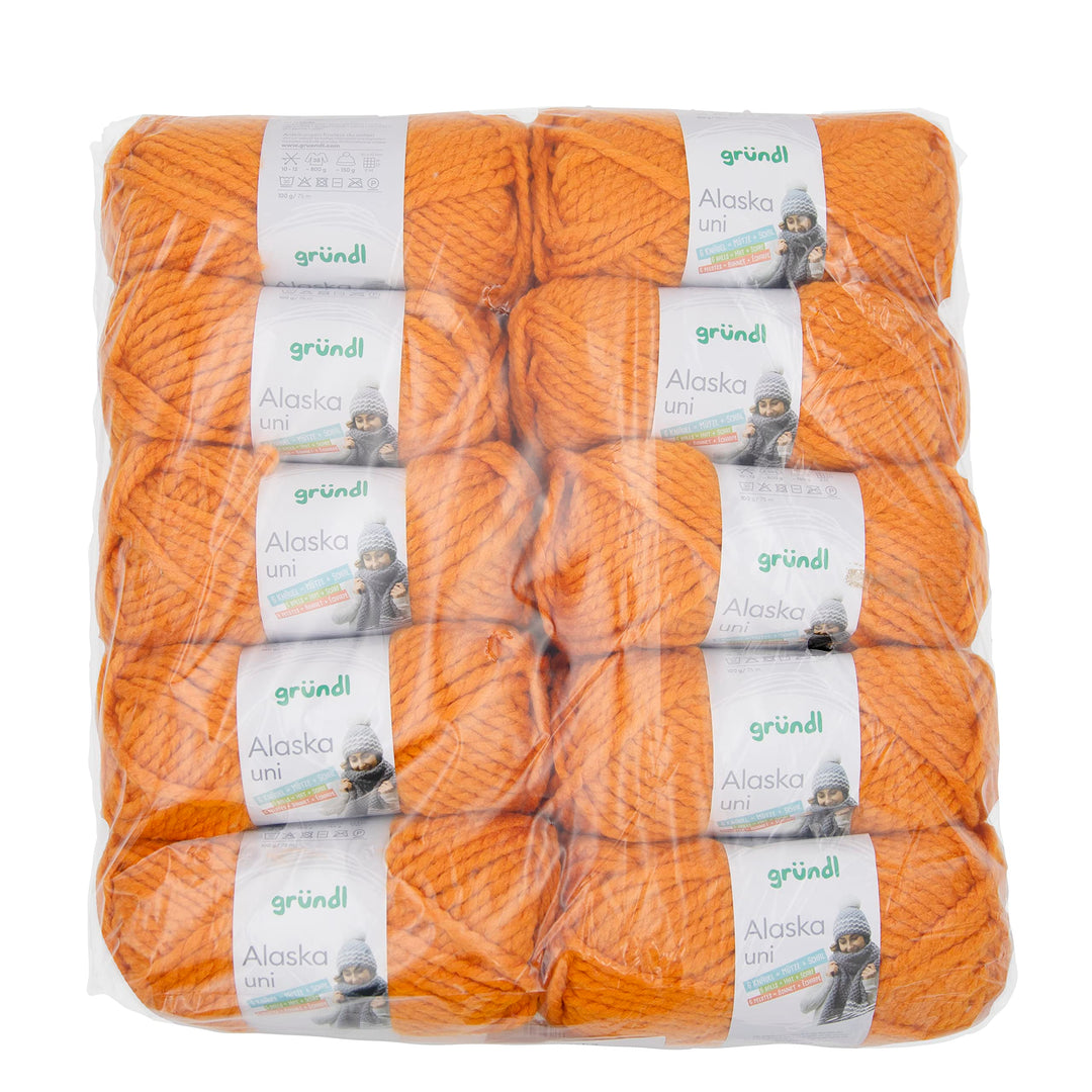 Gründl Alaska uni (Strick- und Häkelgarn mit wollartigem Charakter aus 80% Polyacryl und 20% Wolle,