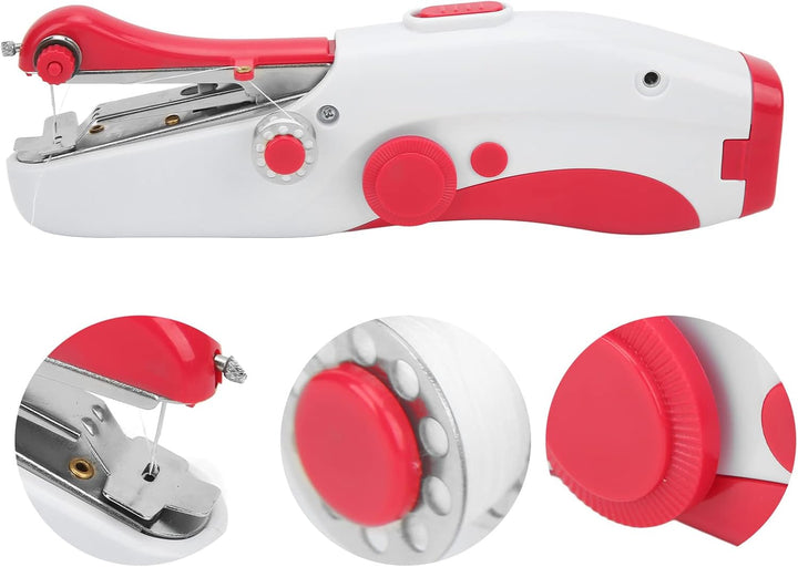 BORDSTRACT Handnähmaschine, tragbare Mini Kleine elektrische Doppelnadel Heimwerker-Ledernähmaschine