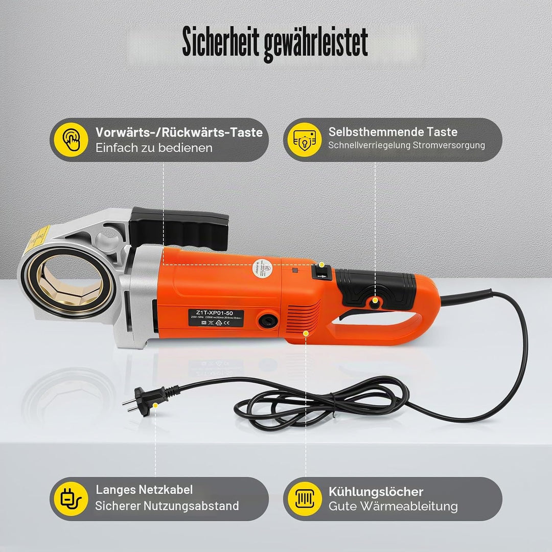 Tragbare Gewindeschneidmaschine, Elektrischer Rohreinfädler für Rohre mit Tragetasche, 6 Matrizen 1/