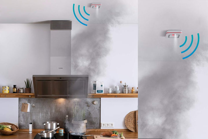 Bosch Smart Home Rauchmelder Twinguard mit Luftqualitätsmessung und App-Funktion, kompatibel mit App