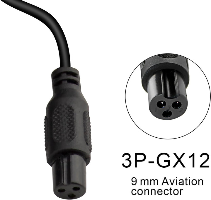 Hauteook 54.6V 2A Li-Ion Ladegerät mit DC Kopf, 3 Pin XLR, 3P GX16, 3P GX12, 3P Plug Netzadapter, D-