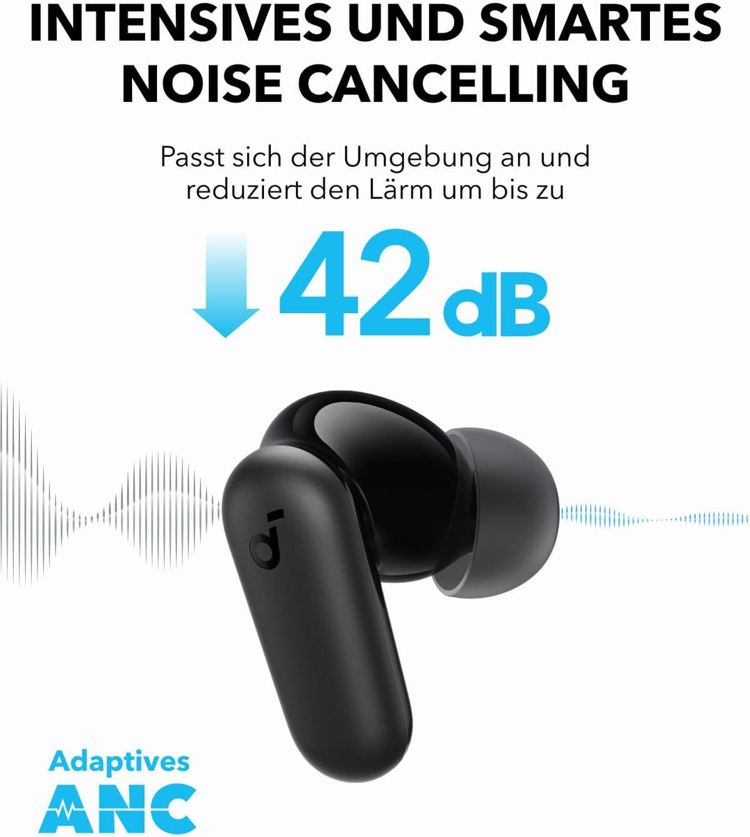 soundcore P30i by Anker Noise Cancelling Earbuds, smarte Geräuschunterdrückung, kraftvolle Bässe, 45