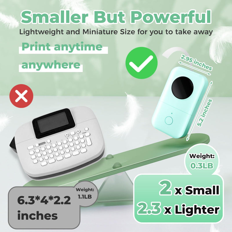 Phomemo D30 Mini Etikettendrucker - Beschriftungsgerät Selbstklebend Bluetooth Etikettiergerät,Label