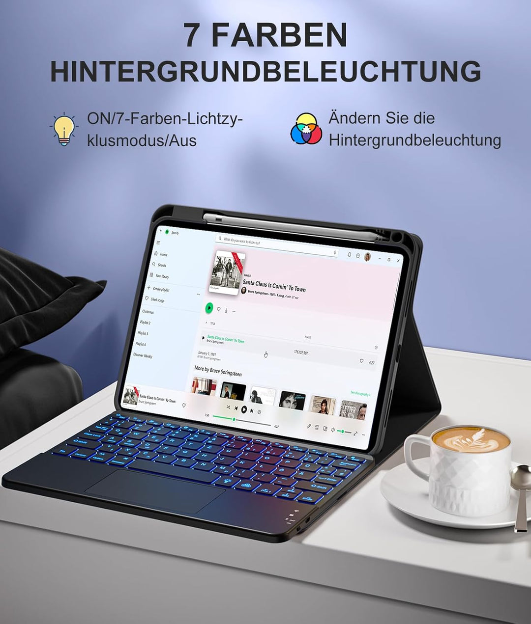 Vobafe Hülle mit Tastatur für iPad 10 Generation 2022, iPad 11 Generation A16 2025, 11/10,9 Zoll, Mu