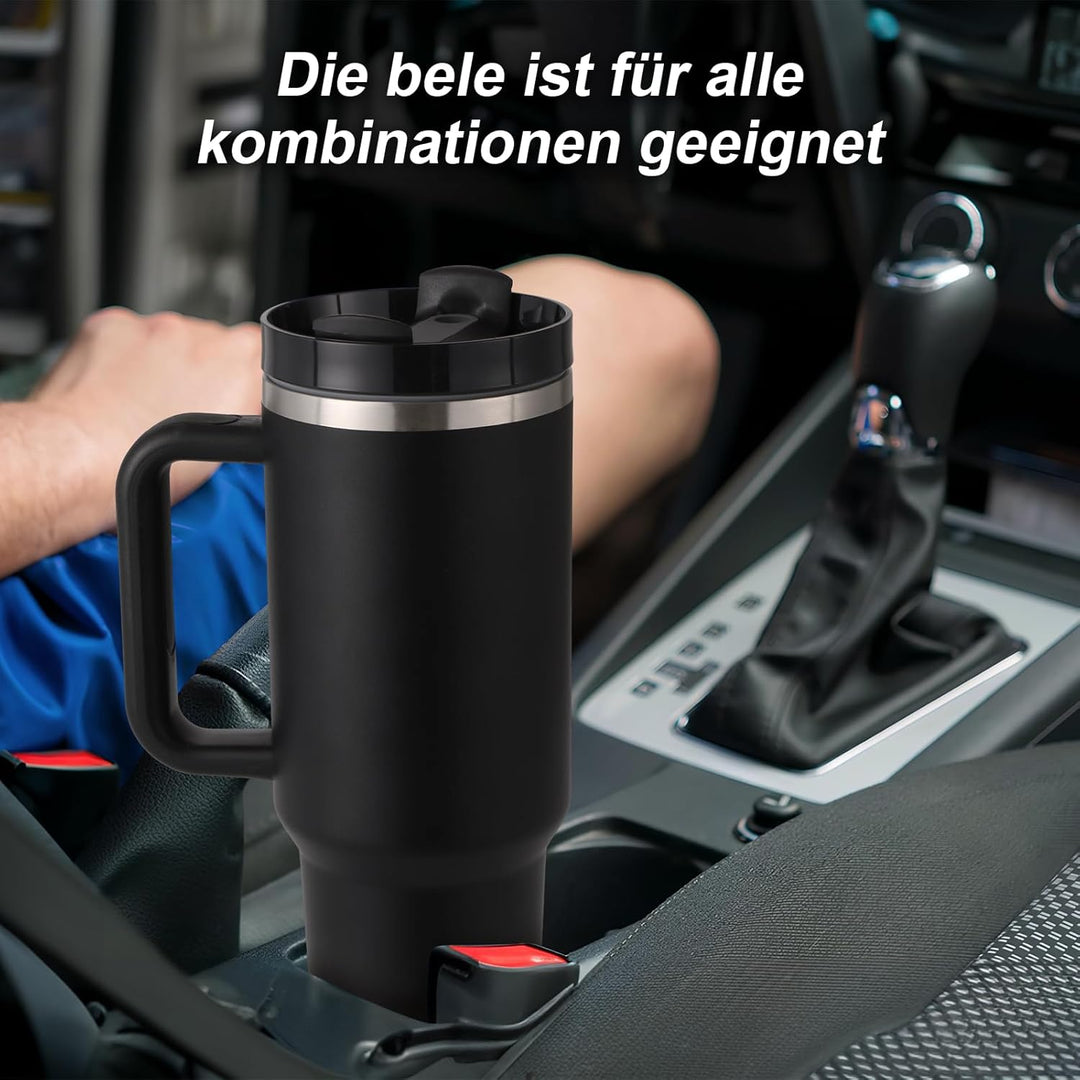 Praoahei 40oz Thermobecher mit Strohhalm und Henkel,1180 ML Doppelwandiger Edelstahl Heisse Kalte Ge