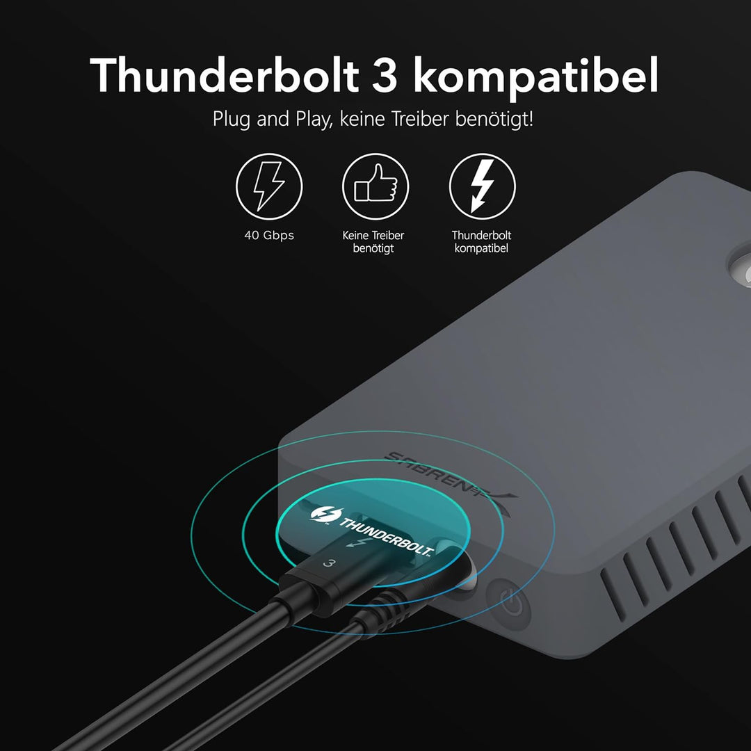 SABRENT SSD M.2 Gehäuse Dual Bay, 1500Mbps Thunderbolt 3 Docking Station USB C fur Aluminium Externe