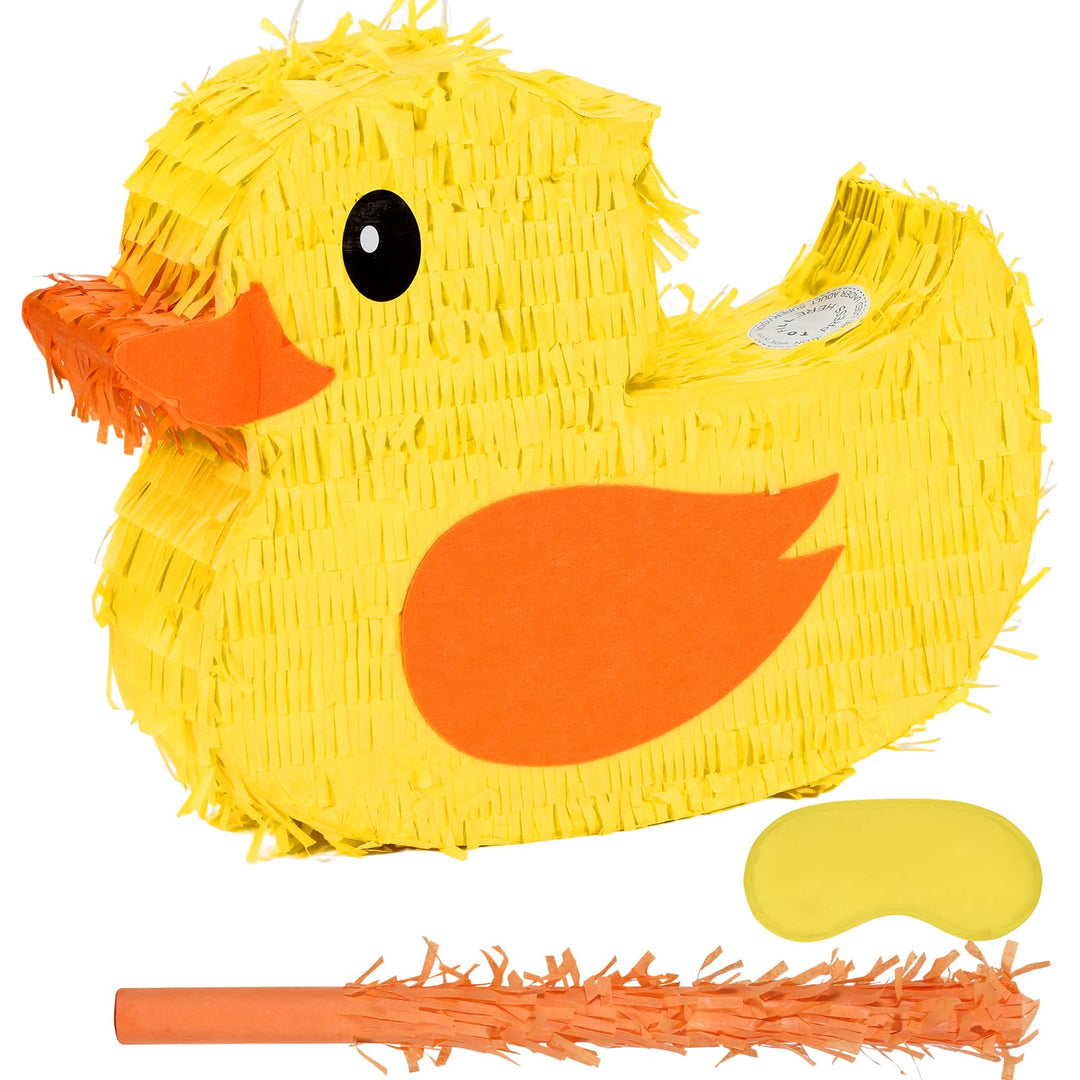 Enten-Piniatas-Set mit Augenbinde und Fledermaus (41,5 x 32,6 x 10,2 cm), perfekt für Kindergeburtst