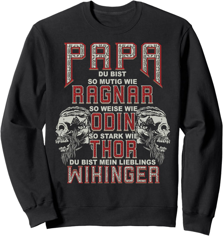 Wikinger Papa zum Vatertag - Retro Viking Dad Spruch Sweatshirt