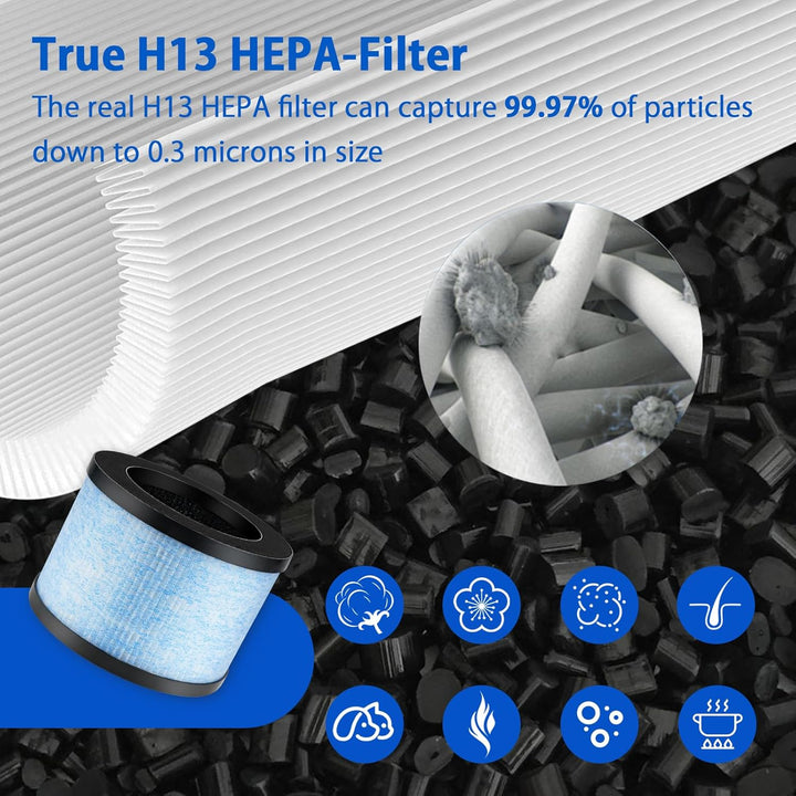 iAmoy MK01 HEPA Ersatzfilter Kompatibel mit AROEVE MK01 MK06 Pomoron CONOPU DH-JH01 DH-JH06, ToLife