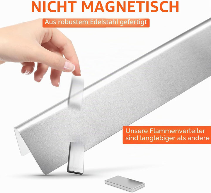 GFTIME 57cm Flavorizer Bars 7537 für Weber Spirit E310/320 (2007-2012) mit seitlichen Bedienknöpfen,