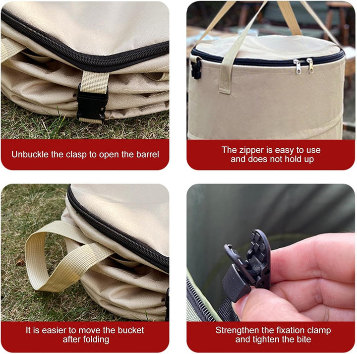 Faltbarer Camping Mülleimer 37 L Pop Up Mülleimer Fürs Auto Faltbar Abfalleimer Gartenabfallsack Mul